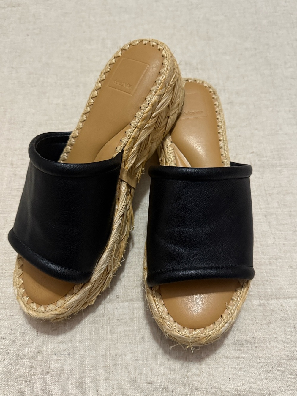 Black Leather Platform Sandals